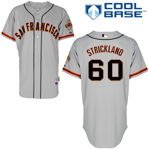 Hunter Strickland #60 MLB Jersey-San Francisco Giants Men's Authentic Road 1 Gray Cool Base Baseball Jersey